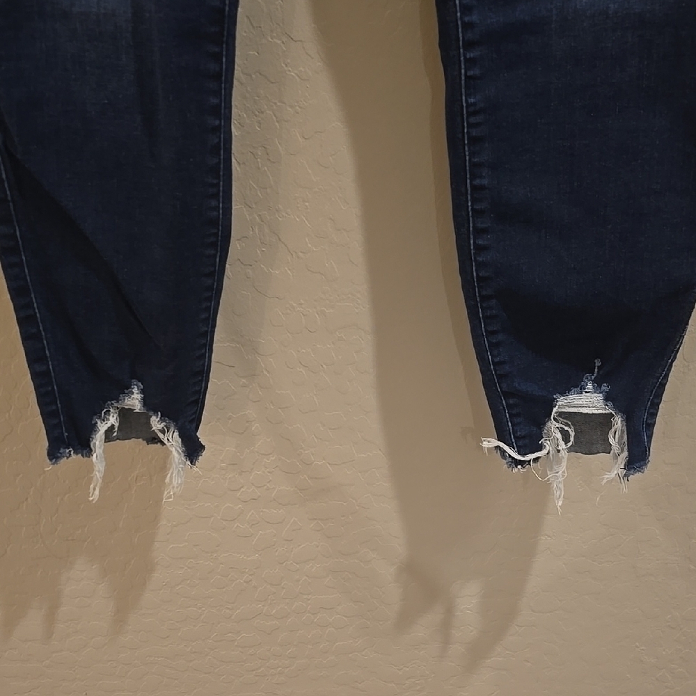 Torrid Dark Blue Distressed Ankle Jeans - Picture 4 of 8